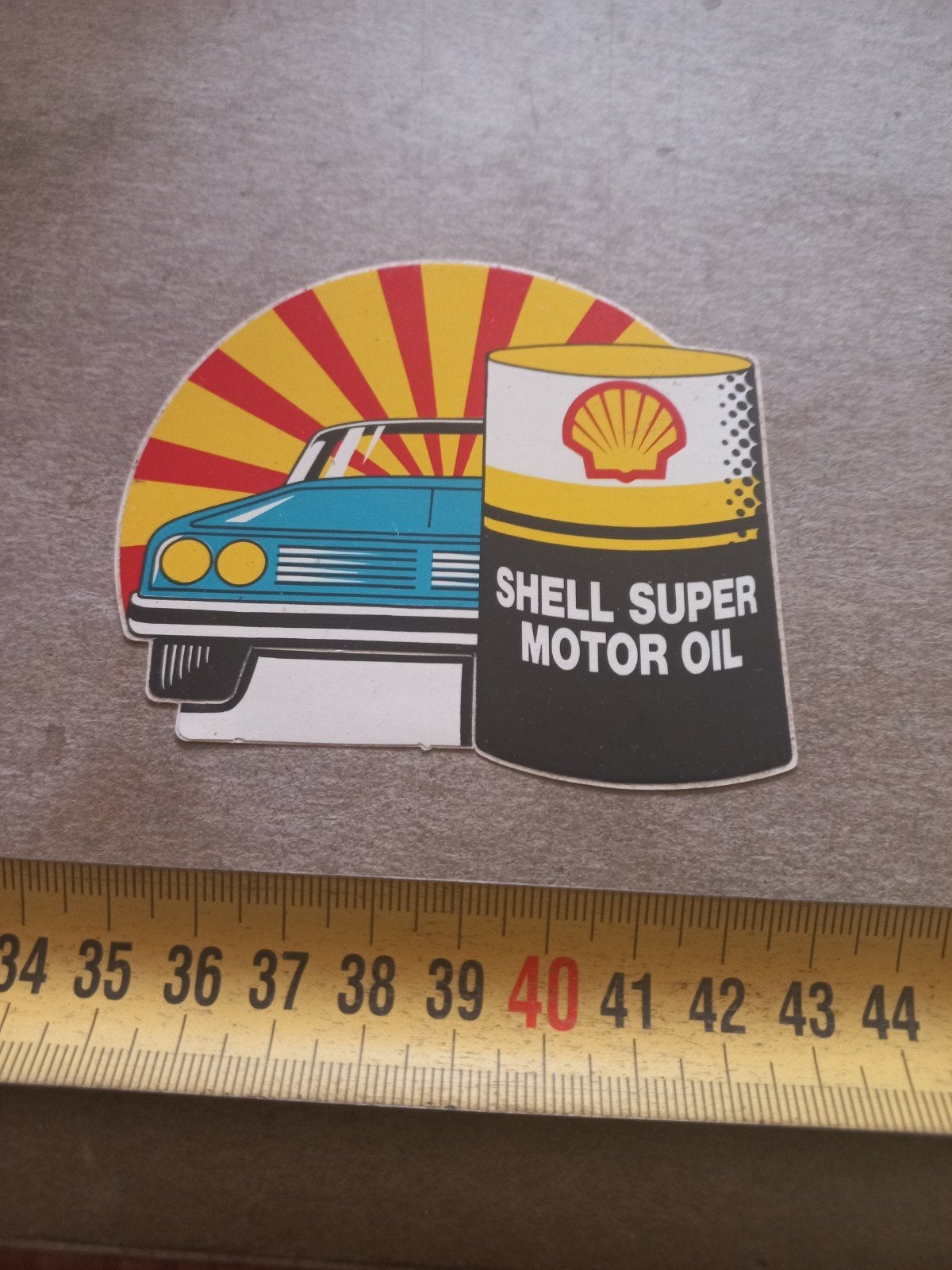 Vintage Shell Super Motor Oil sticker - Auto, Ophalen of Verzenden, Gebruikt