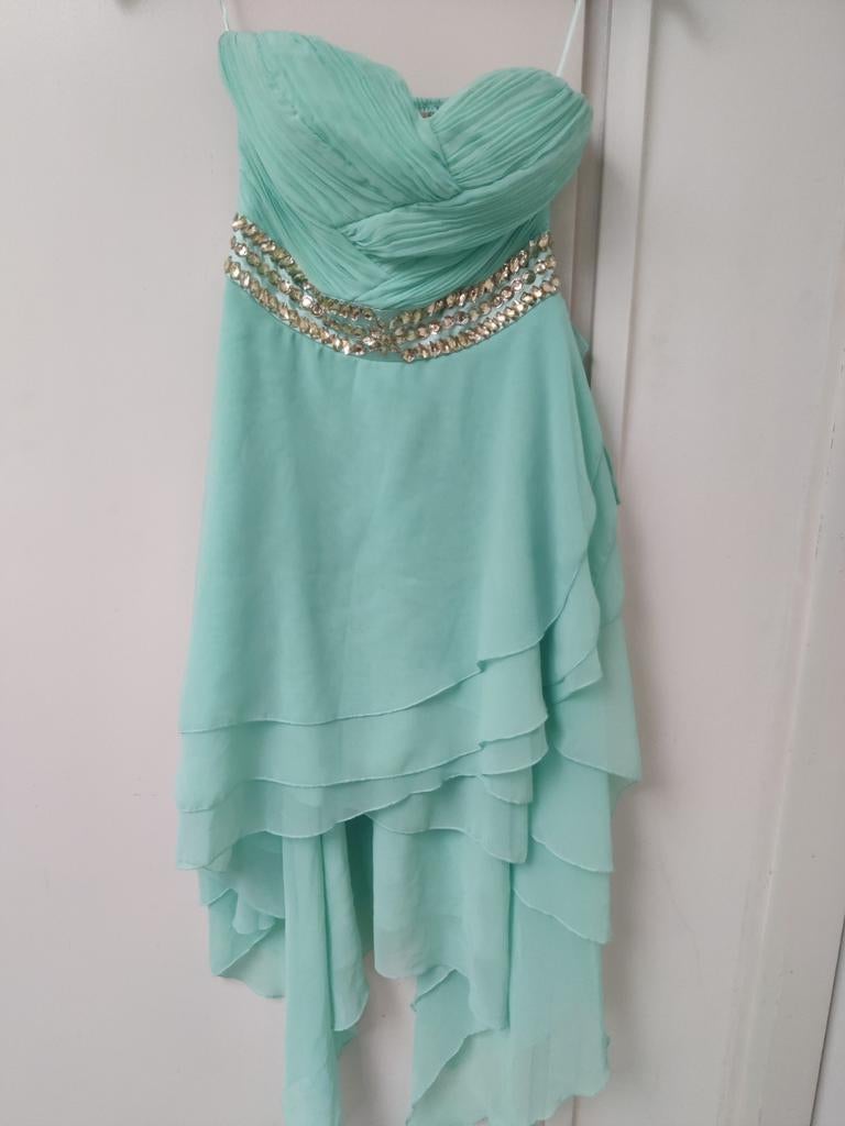 Mintgroen feestelijk jurkje, m, Kleding | Dames, Maat 38/40 (M), Cocktailjurk, Ophalen of Verzenden, Zo goed als nieuw