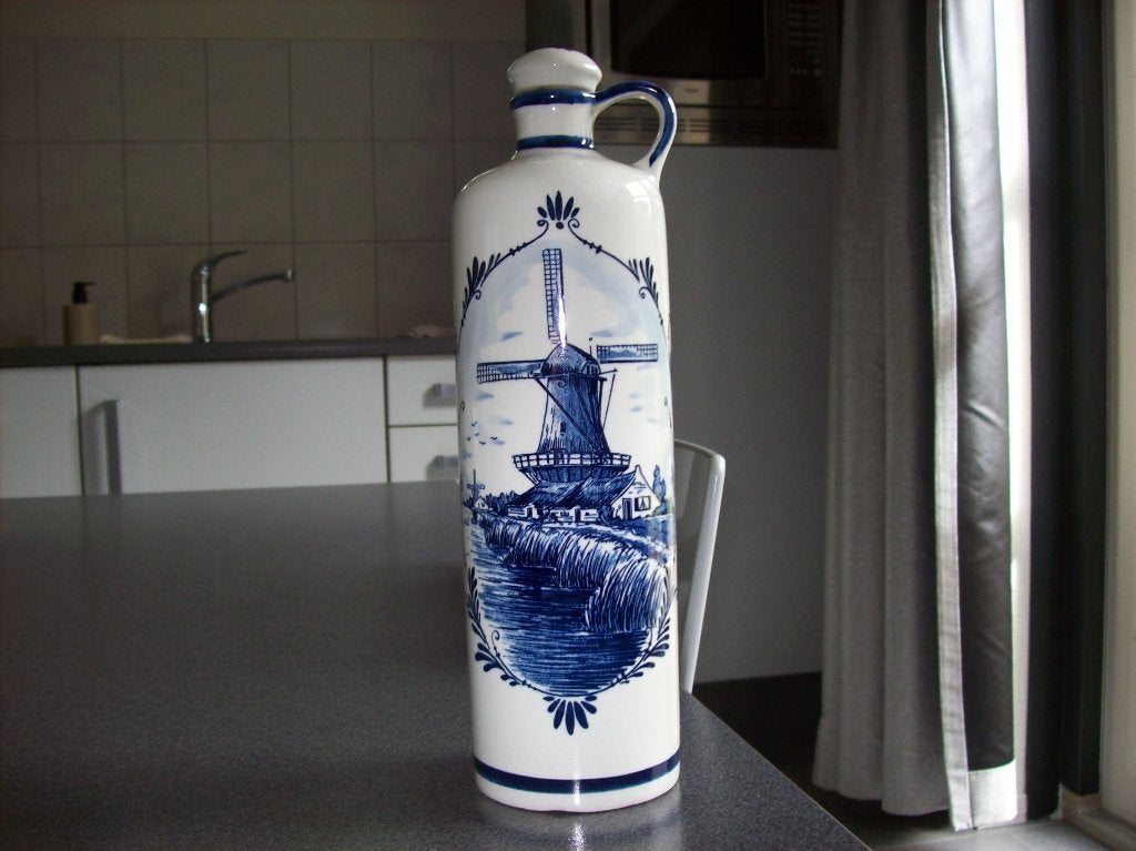 delfts blauw kruik - zeer gaaf - molen molens - Delft Blue, Ophalen of Verzenden