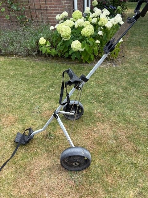 Golftrolley, Sport en Fitness, Golf, Ophalen, Gebruikt, Golfkar, Overige merken