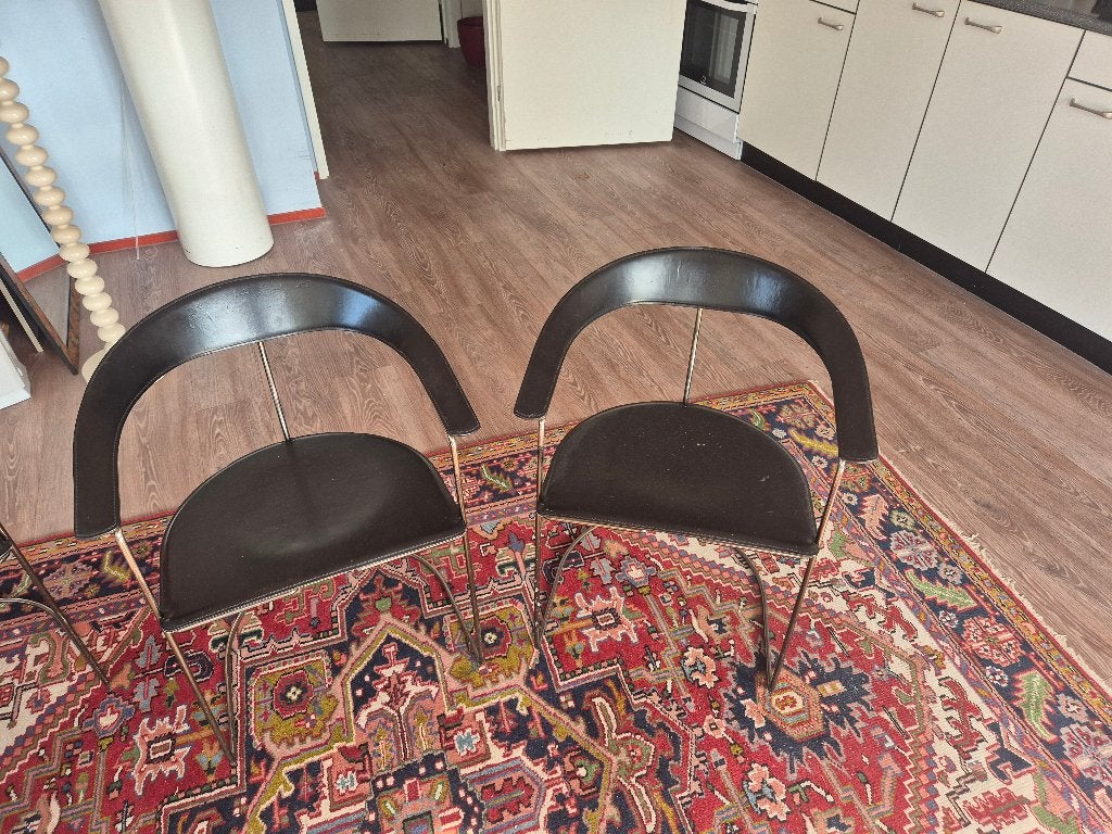 Stoel 4 x arrben italy eetkamerstoelen, Ophalen, Gebruikt, Zwart, Vier