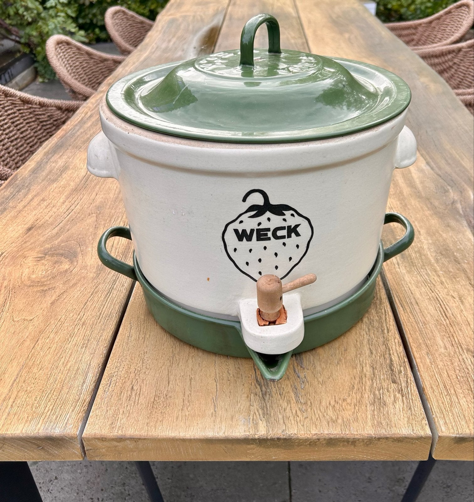 Vintage Weck sapketel / weckketel met kraantje, Ophalen, Overige typen, Afgietsysteem, Steen/keramiek