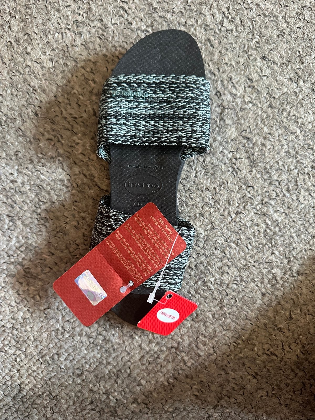 Nieuwe Havaianas Slippers Maat 37/38, Verzenden, Nieuw, Zwart, Slippers