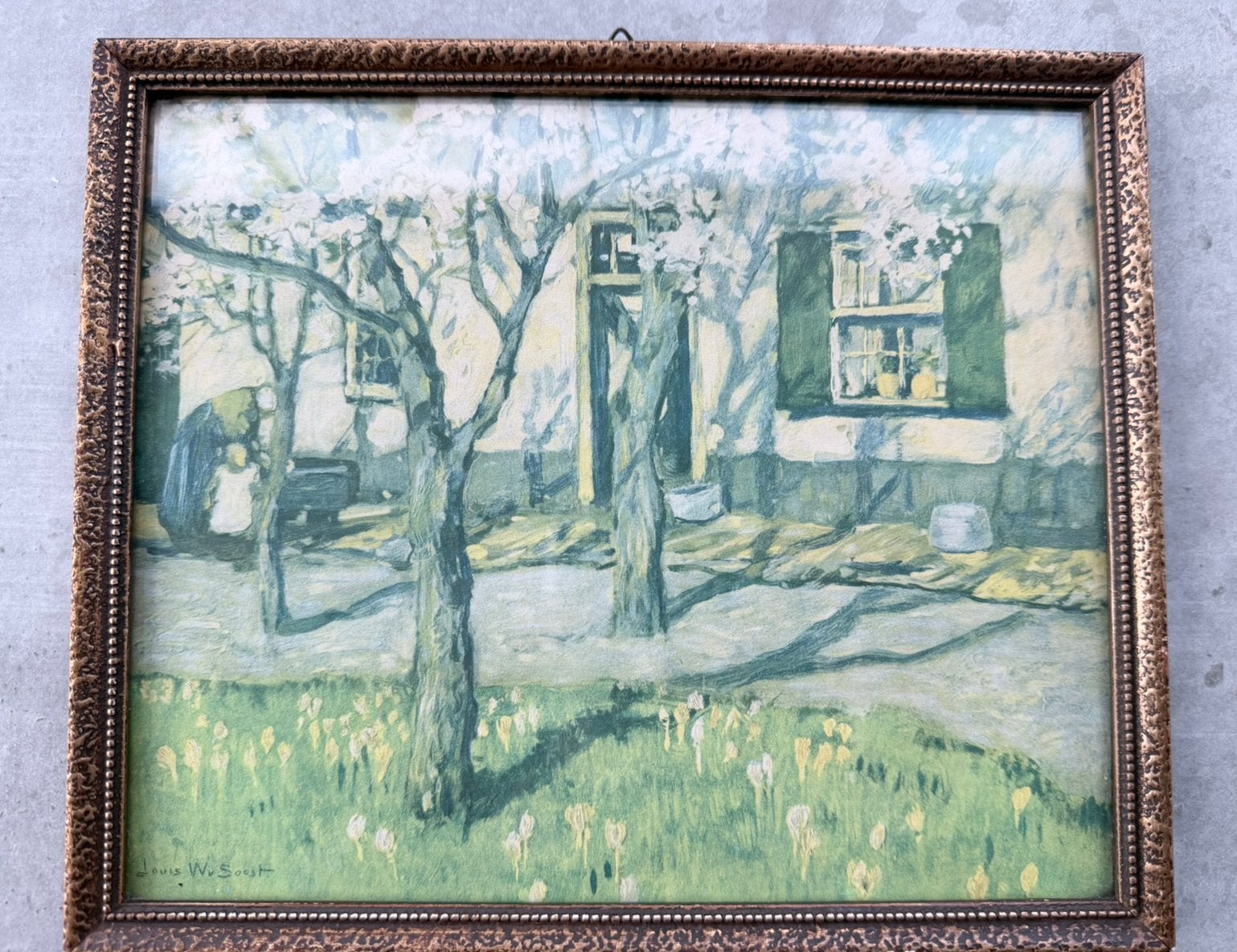 Klassiek schilderij / aquarel gesigneerd Louis W. van Soest, Ophalen of Verzenden