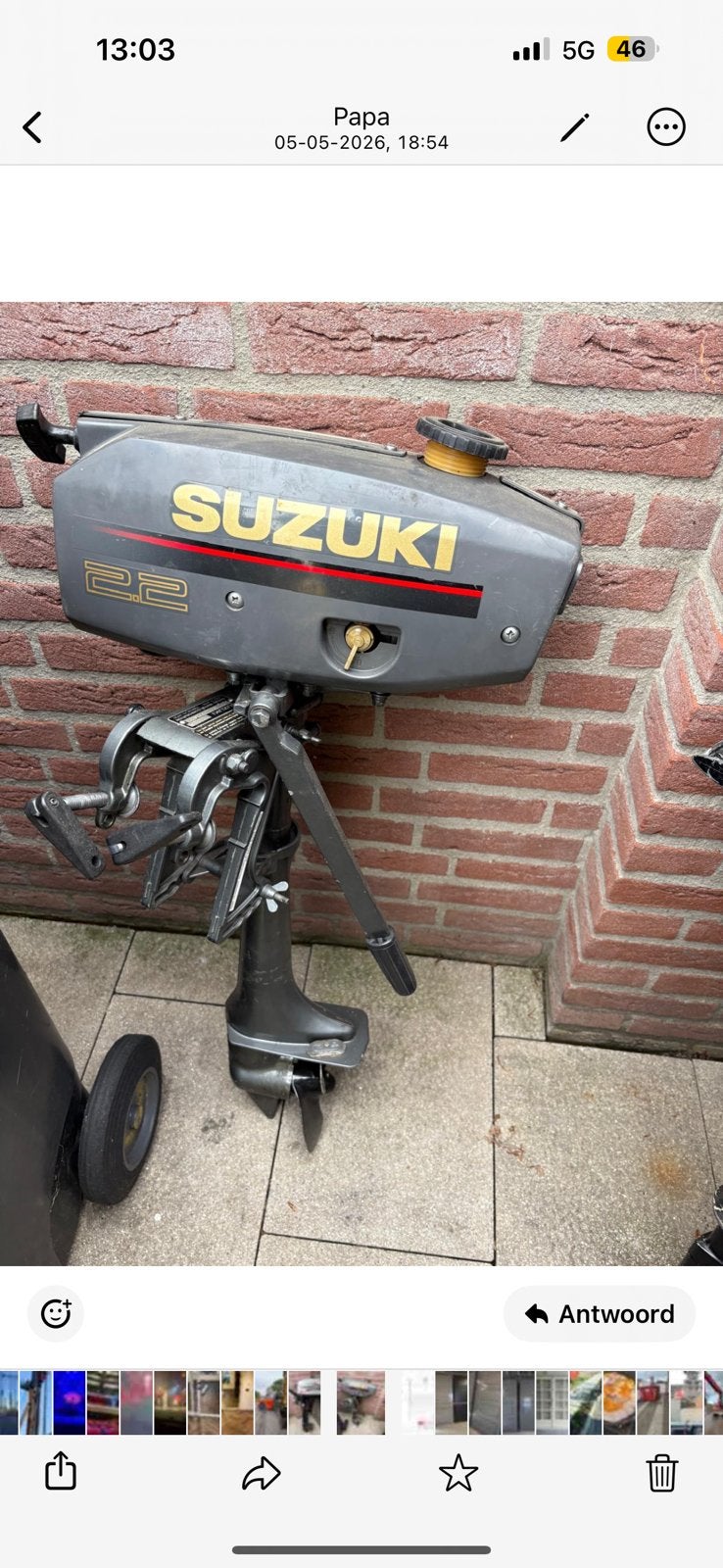 Buitenboord motor 2.2 pk, Ophalen of Verzenden, Zo goed als nieuw, Motor en Techniek, Zeilboot of Motorboot