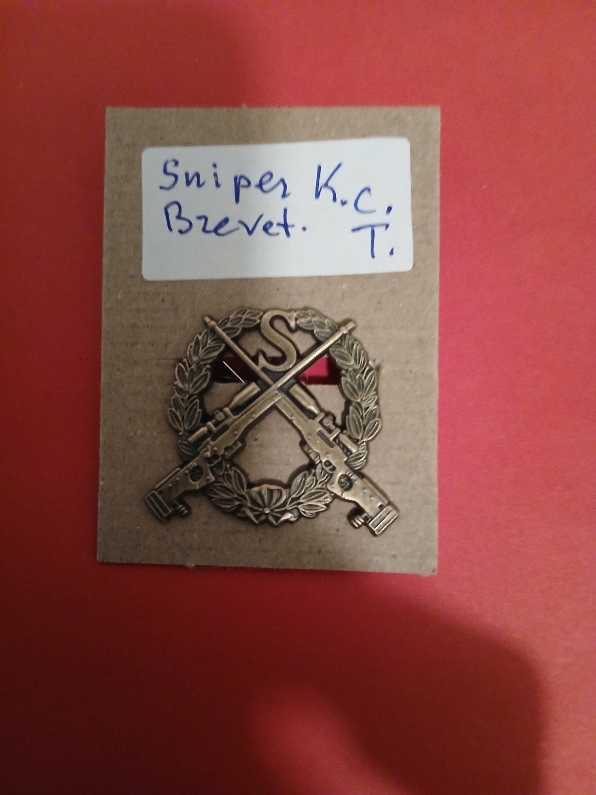 Sniper Brevet K.C. T. - Militair Insigne, Verzenden, Overige soorten, Overige gebieden, Embleem of Badge