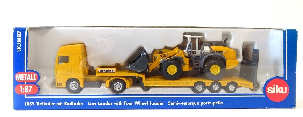 Siku 1839 MAN Dieplader met shovel Liebherr 1/87, Ophalen of Verzenden, Zo goed als nieuw, Bus of Vrachtwagen, SIKU