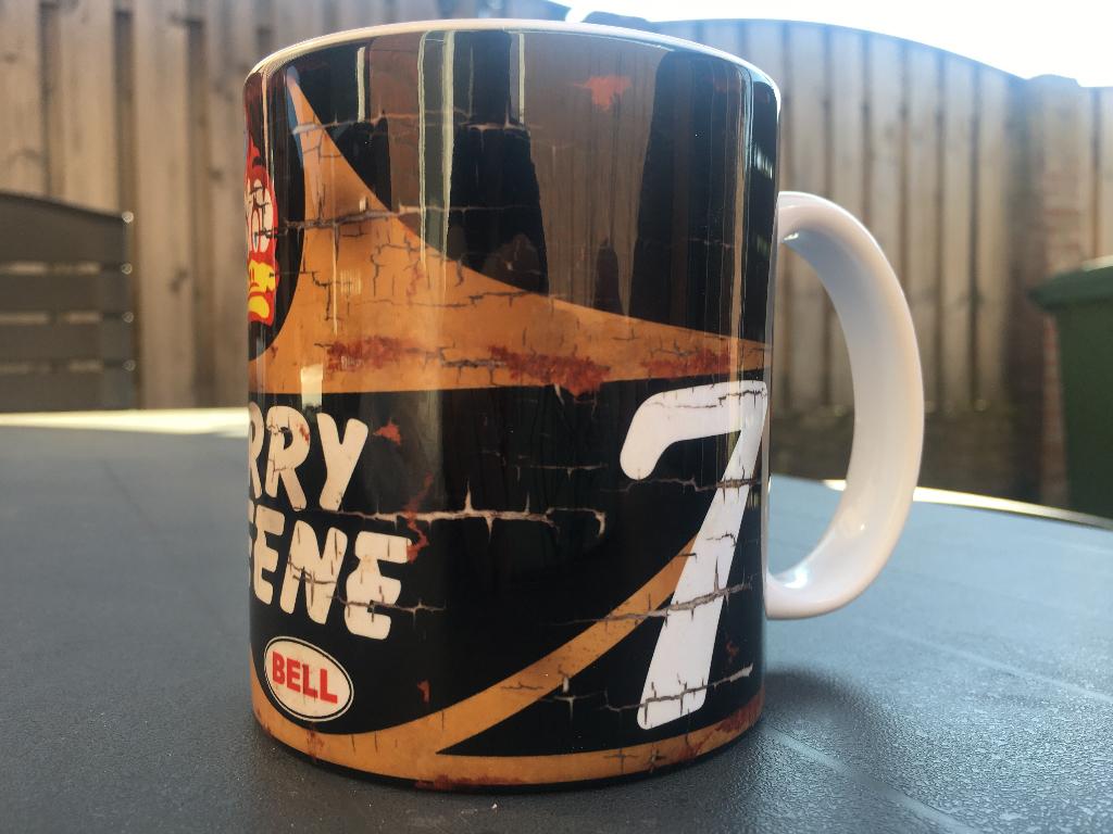 ✅ Barry Sheene Helmet mok Vintage Suzuki Bell Moto GP, Verzamelen, Ophalen of Verzenden, Nieuw, Motoren