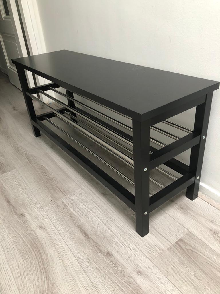 TJUSIG bank+schoenrek 108x34x50 cm, Huis en Inrichting, Ophalen, Zo goed als nieuw