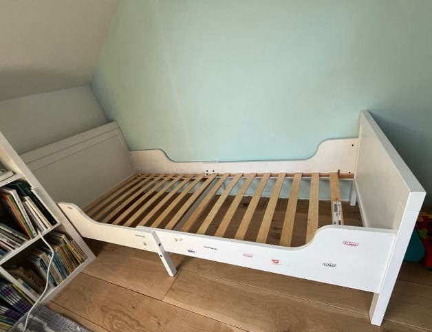 IKEA SUNDVIK meegroeibed 80x200 wit, Ophalen, Gebruikt, 70 tot 85 cm, Lattenbodem