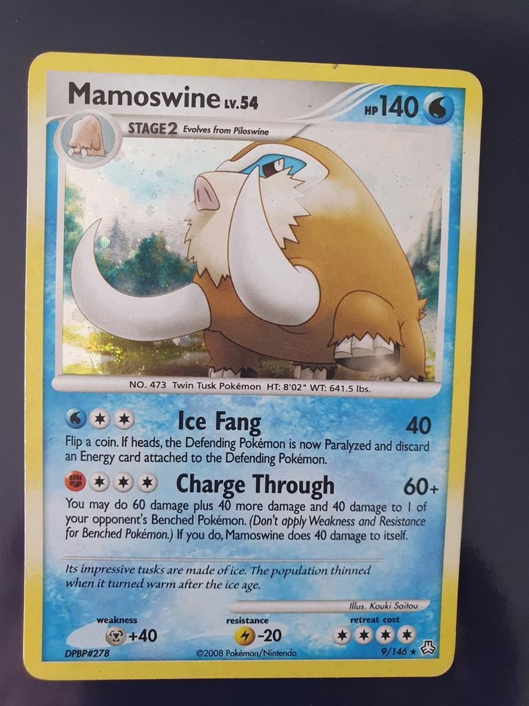 Mamoswine 9/146 holo pokemon kaart, Ophalen of Verzenden, Zo goed als nieuw