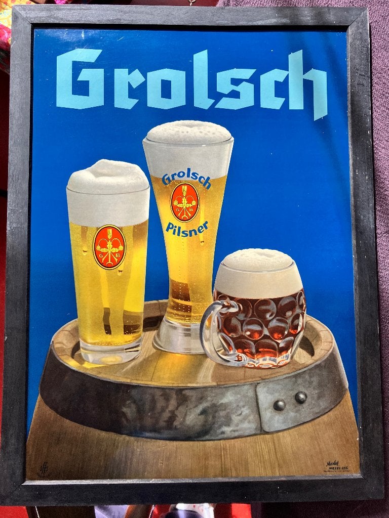 Grolsch - reclame - soort glacoide, Ophalen of Verzenden, Zo goed als nieuw, Reclamebord, Plaat of Schild, Grolsch