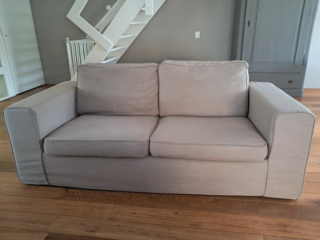 2 stuks landelijke beige banken, Huis en Inrichting, Banken | Bankstellen, Ophalen, Gebruikt, Tweepersoons, Landelijk