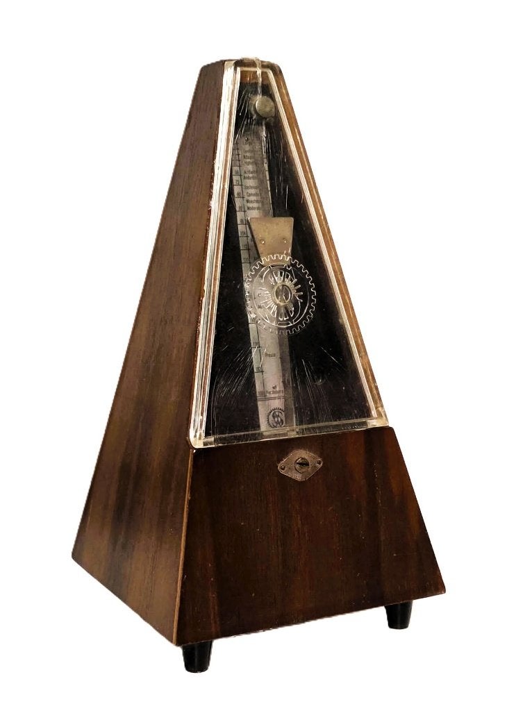Oude Metronoom in houten kast., Ophalen of Verzenden
