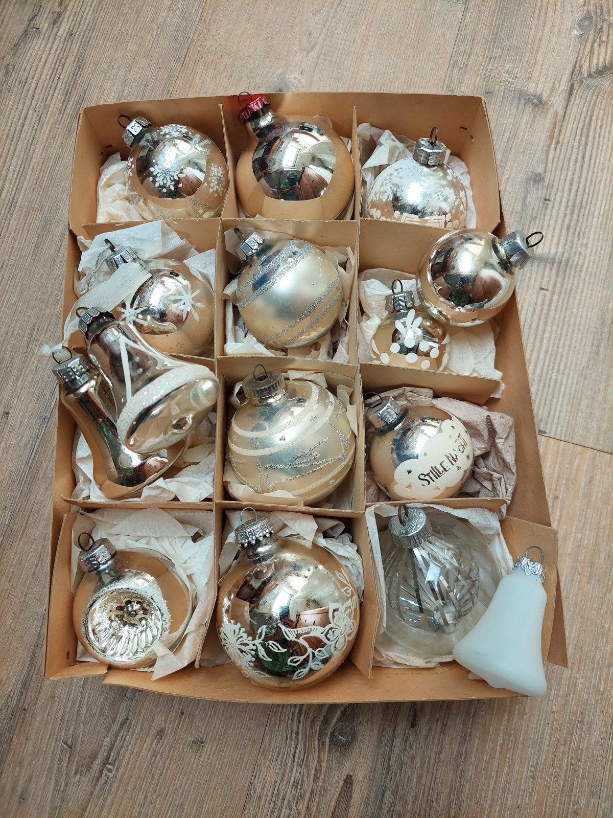 Vintage glazen kerstballen 15 stuks, Diversen, Ophalen of Verzenden, Gebruikt