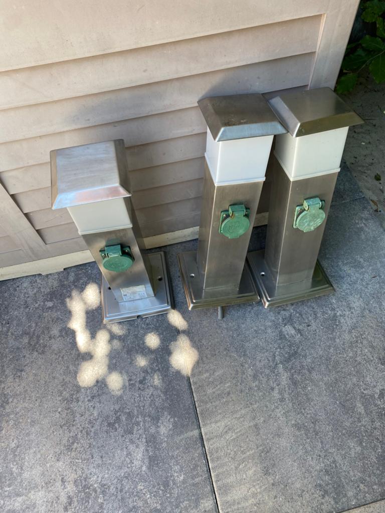 Buiten lampjes RVS 40 hoog, Ophalen of Verzenden, Gebruikt, Netvoeding, Minder dan 50 watt