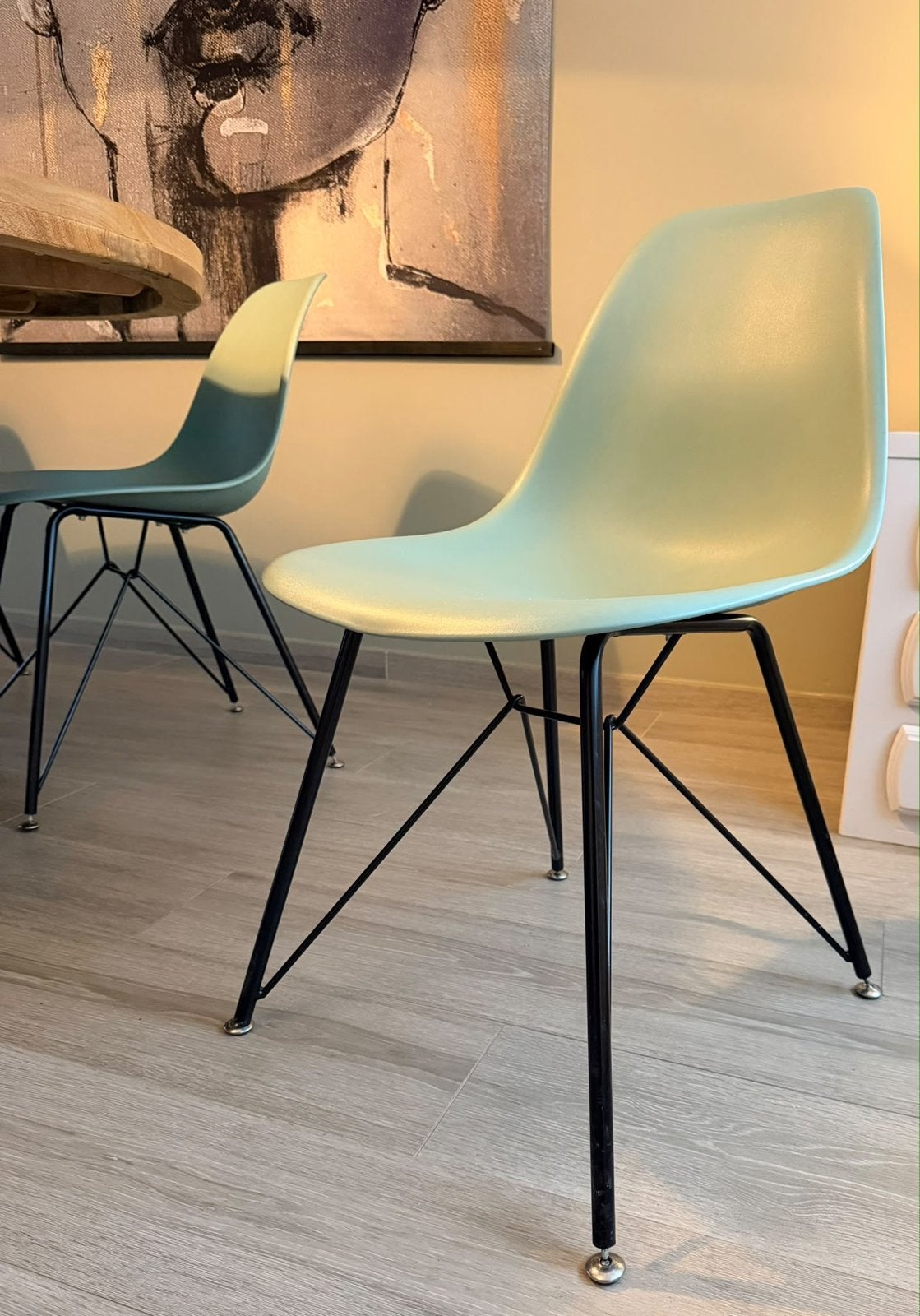 Set van 8 Eames-stijl stoelen - Mintgroen, Ophalen, Kunststof, Gebruikt, Overige kleuren