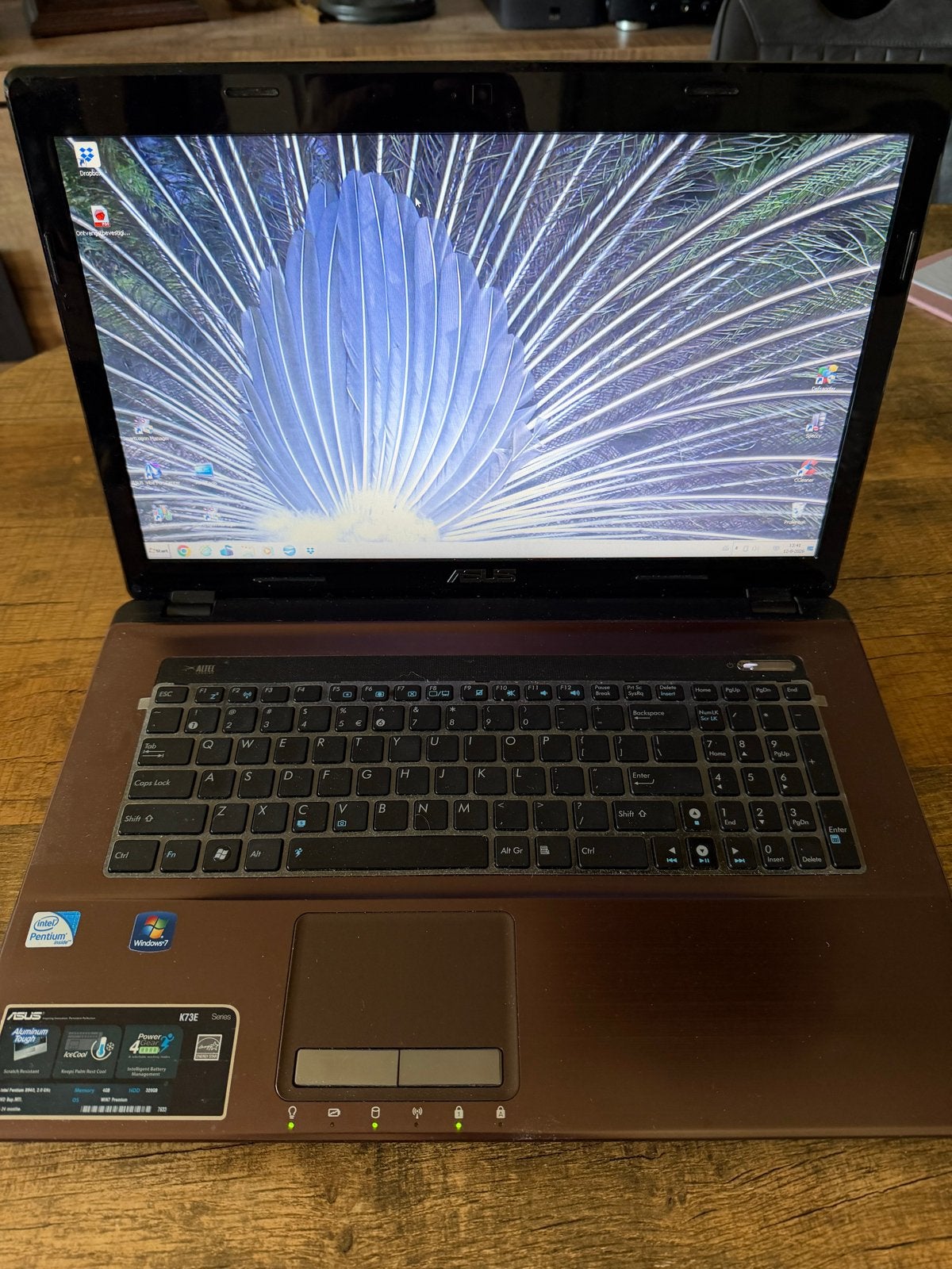 ASUS K73E Laptop - Intel Pentium, 4GB RAM, 750GB HDD, Computers en Software, Windows Laptops, Gebruikt, HDD, 2 tot 3 Ghz, Qwerty