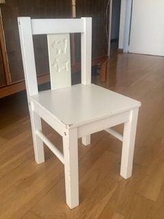 Ikea houten stoel peuterstoel kinderkamer stoeltje wit 1 st., Ophalen, Gebruikt, Stoel(en)