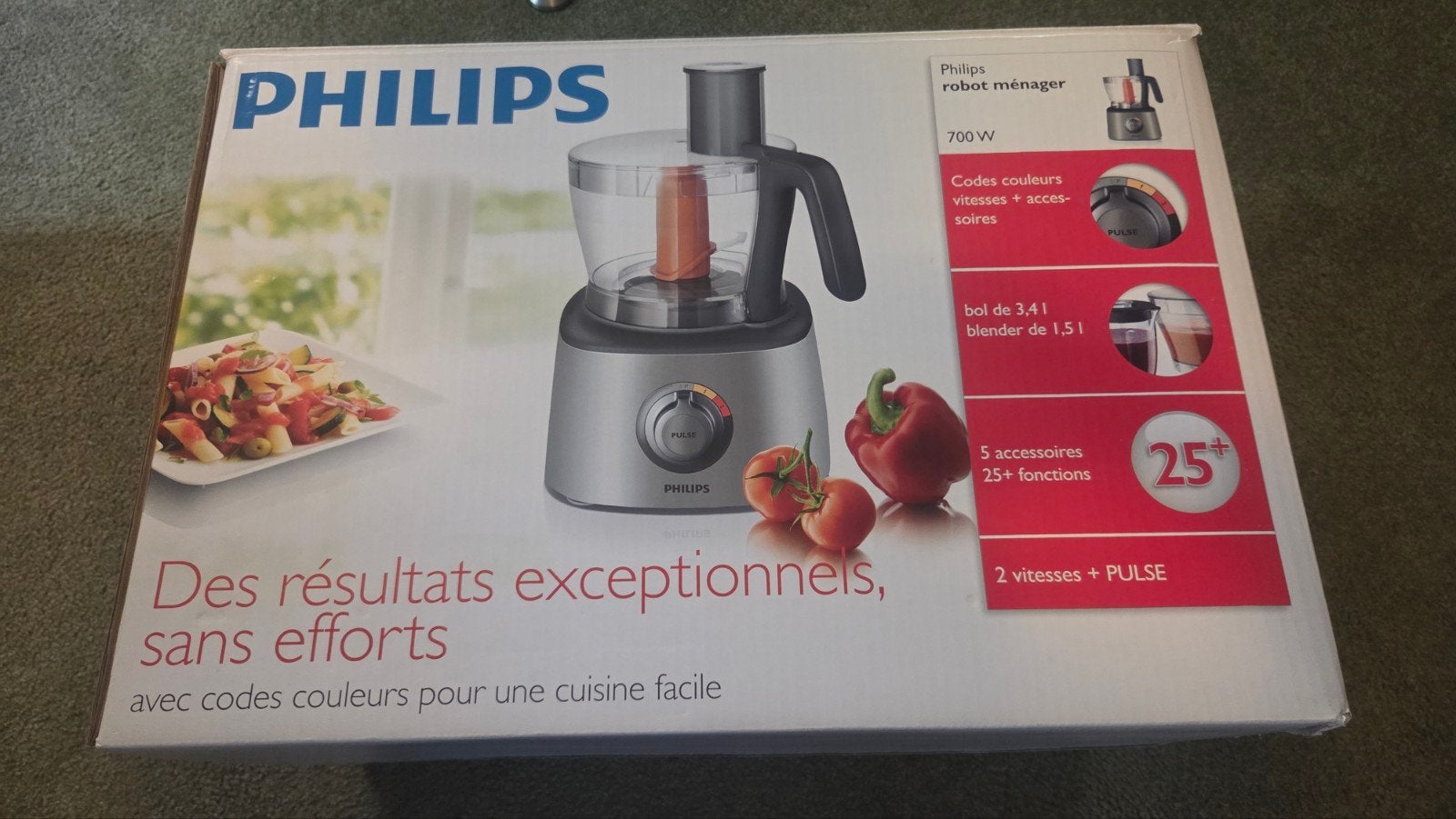 Philips HR7771/53 Keukenmachine, Ophalen, Zo goed als nieuw, 3 snelheden of meer