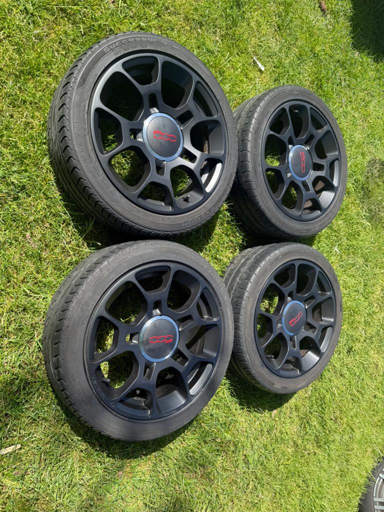 16 inch Originele Fiat 500 Abarth velgen, Velg(en), 16 inch, Ophalen of Verzenden, 195 mm