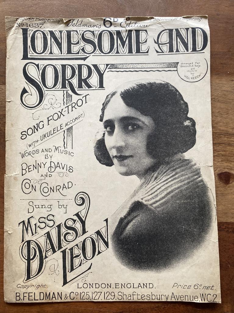 Lonesome and sorry foxtrot uit 1926, Gebruikt, Ophalen of Verzenden, Populair, Artiest of Componist