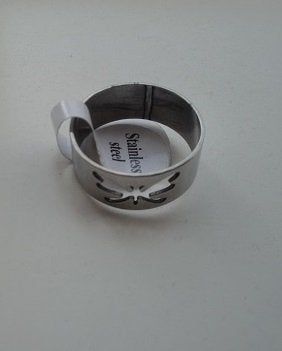 RVS Ring vlinder maat 21 glans, Overige materialen, Overige kleuren, 20 of groter, Nieuw