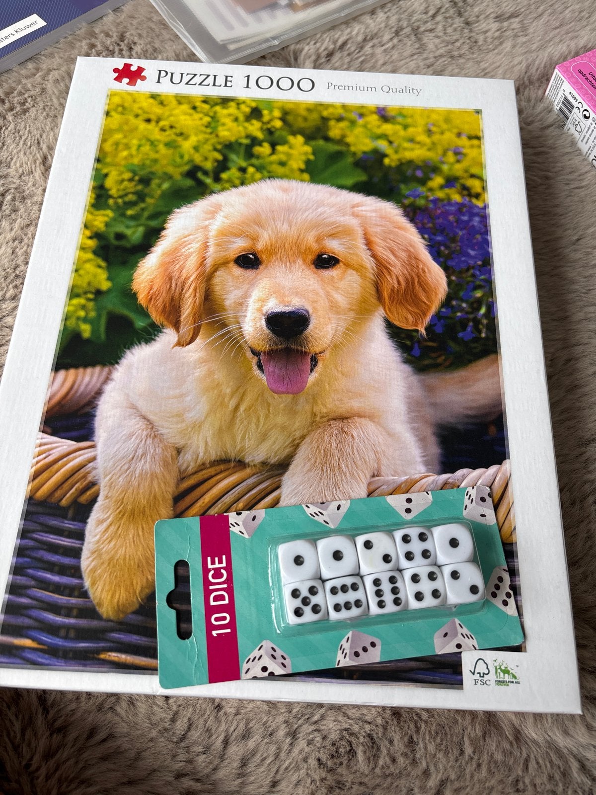 Puzzel 1000 stukjes met schattige puppy, Ophalen, 500 t/m 1500 stukjes, Zo goed als nieuw, Legpuzzel