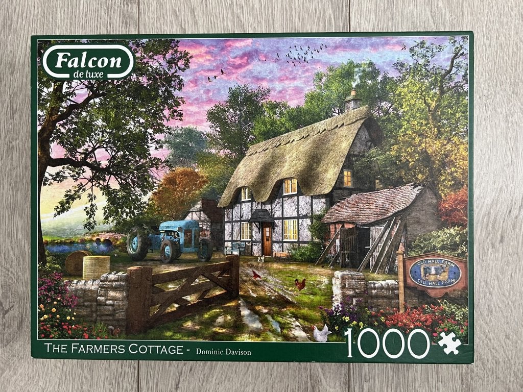 Falcon puzzel 1000 stukjes - The Farmers cottage -, Ophalen of Verzenden, 500 t/m 1500 stukjes, Gebruikt, Legpuzzel