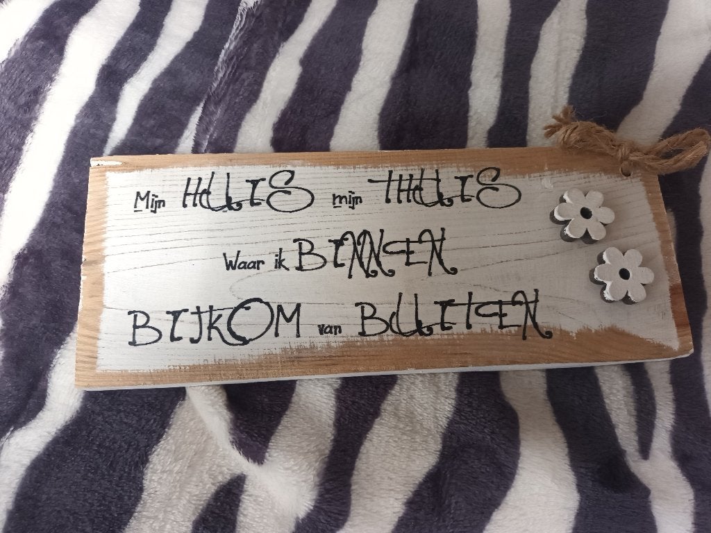 nieuw houten tekst bordje, Tekstbord, Ophalen of Verzenden, Nieuw, Hout