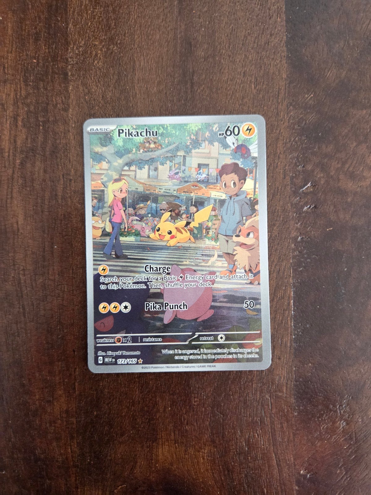 Pokemon Pikachu 151, Ophalen of Verzenden, Zo goed als nieuw, Losse kaart