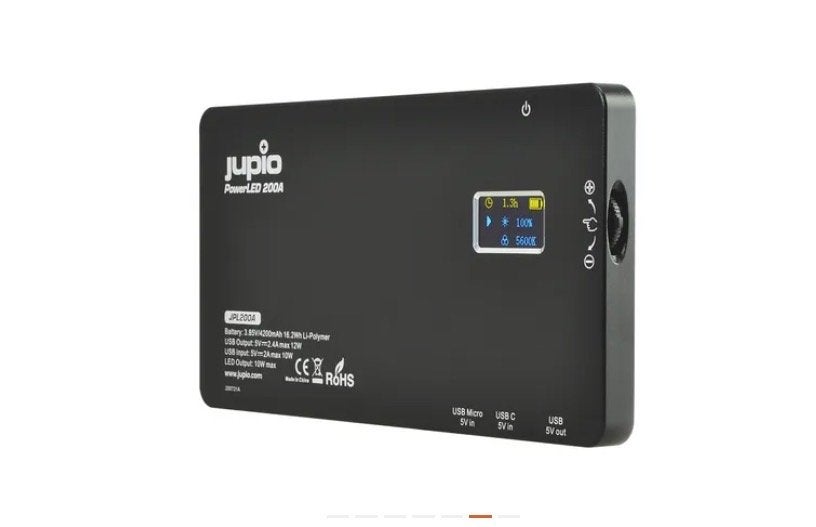 Jupio PowerLED 200 met ingebouwde Powerbank Aluminium, Audio, Tv en Foto, Fotografie | Fotostudio en Toebehoren, Ophalen, Dimbaar