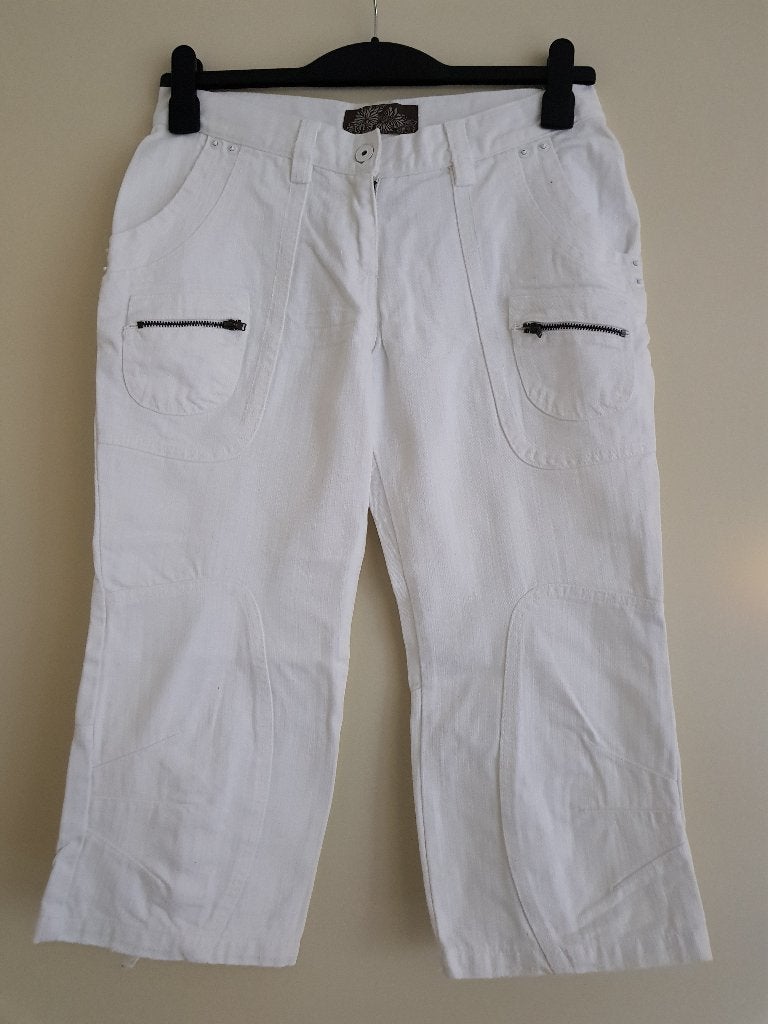 Broek dames 3/4 model -- maat S / 36 -- Not The Same, Kleding | Dames, Broeken en Pantalons, Wit, Ophalen of Verzenden, Zo goed als nieuw