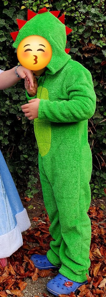 Efteling draak onesie maat 116/122, Nacht- of Onderkleding, Gebruikt, Jongen of Meisje, Efteling