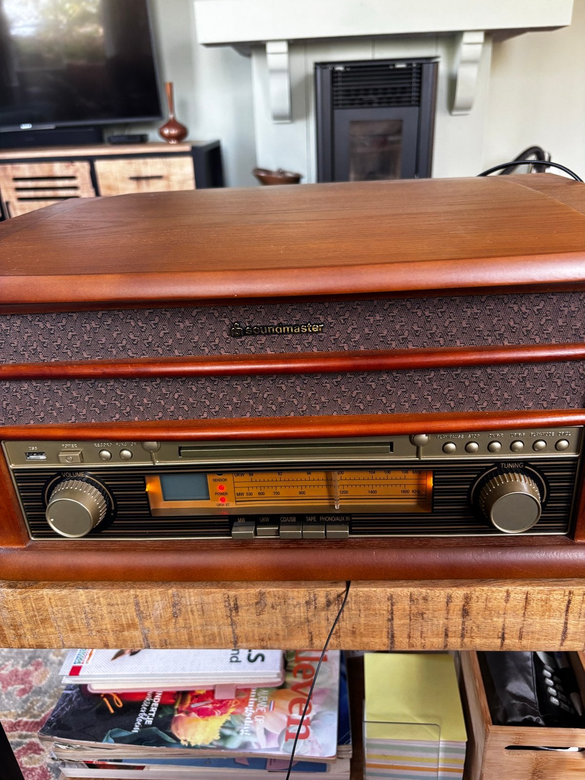 Soundmaster NR513A Retro Muziekcenter met Platenspeler, Overige merken, Gebruikt, Automatisch, Ophalen of Verzenden