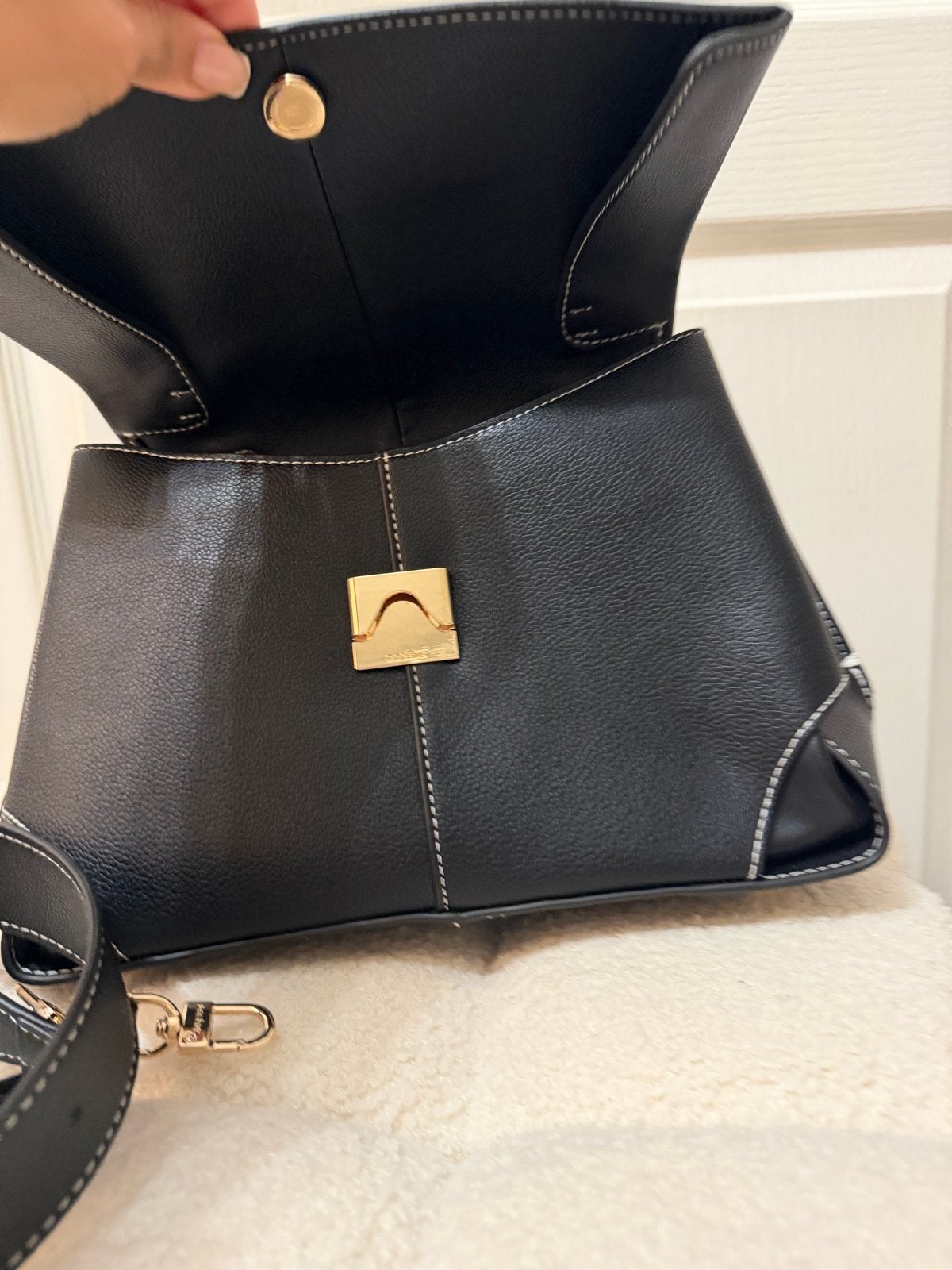 Polène mokki zwart, Sieraden, Tassen en Uiterlijk, Ophalen of Verzenden, Zo goed als nieuw, Zwart, Handtas