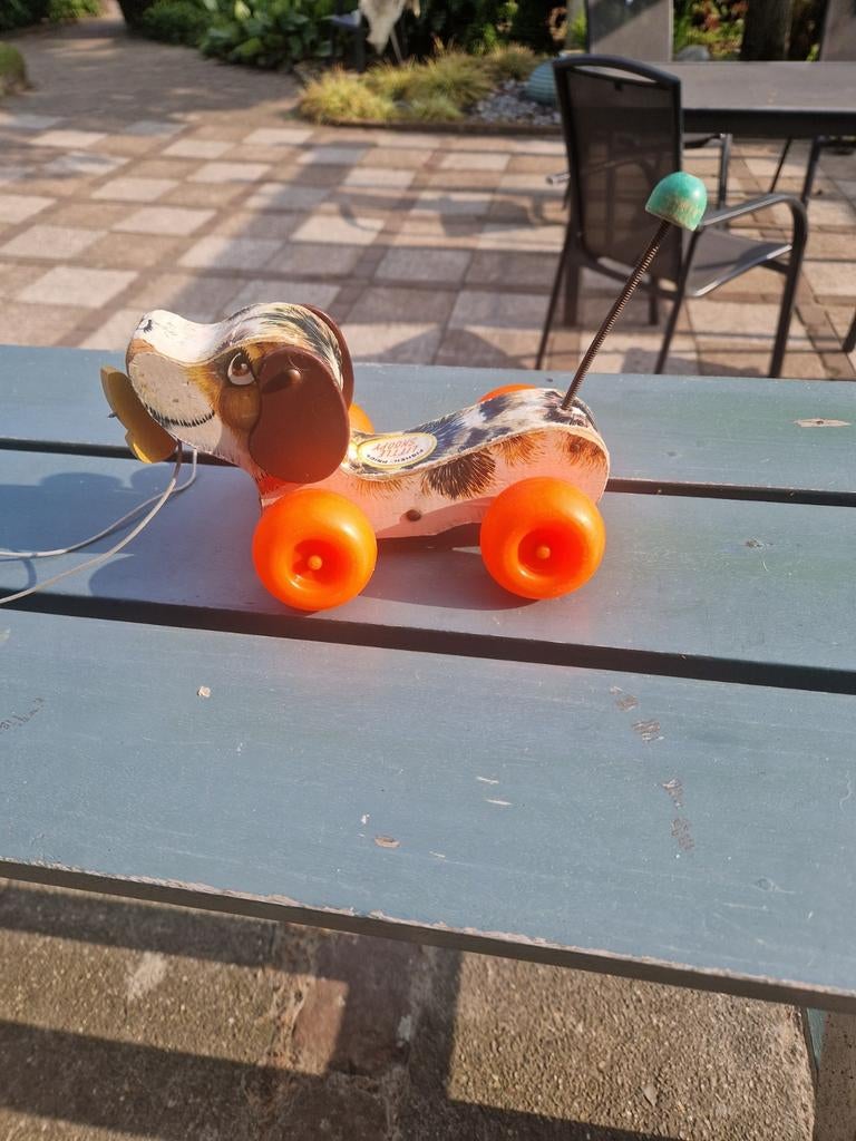 Vintage Fisher-Price Snoopy trekfiguur, Ophalen of Verzenden, Gebruikt, Overige typen, Met wieltjes