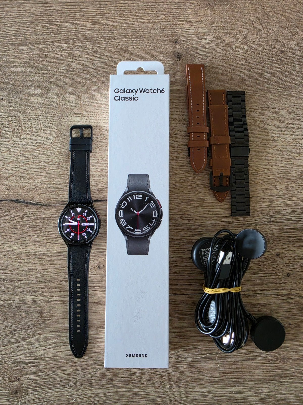 Samsung Galaxy Watch6 Classic 43mm Zwart (Zo goed als nieuw), Sieraden, Tassen en Uiterlijk, Smartwatches, Zwart, Ophalen of Verzenden