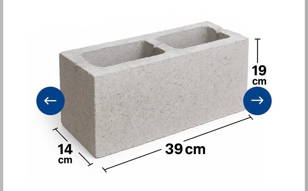 GEZOCHT: hol betonblok 39x14x19 cm, Ophalen of Verzenden, Gebruikt, Beton