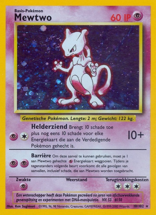 Classic Series NL » Base Set NL » Mewtwo Mewtwo #10/102, Hobby en Vrije tijd, Verzamelkaartspellen | Pokémon, Ophalen of Verzenden