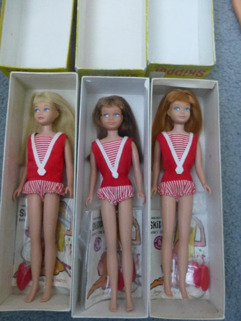 Barbie, 2 vintage Skippers, mint conditie, Verzamelen, Ophalen of Verzenden, Zo goed als nieuw, Kleertjes