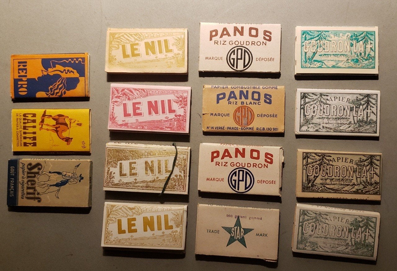 Vintage pakjes sigarettenpapier vloeitjes, Verzamelen, Verzenden, Zo goed als nieuw, Overige typen