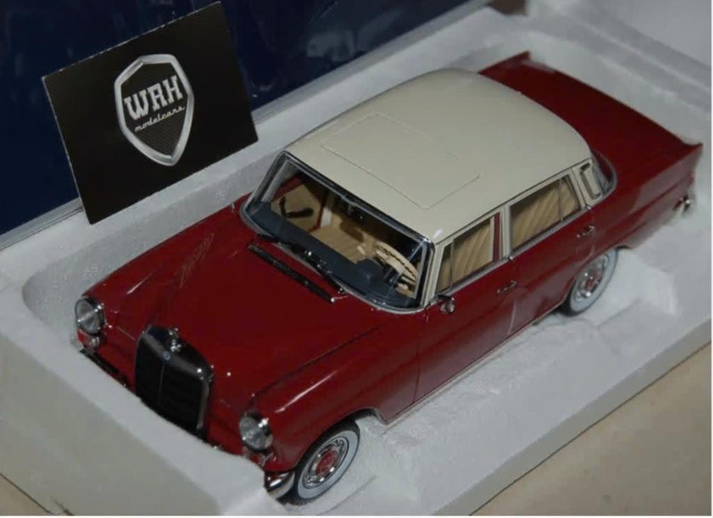 1:18 MERCEDES 200 HECKFLOSSE d.red Norev 183706 in doos WRH, Verzenden, Zo goed als nieuw, Auto, Norev
