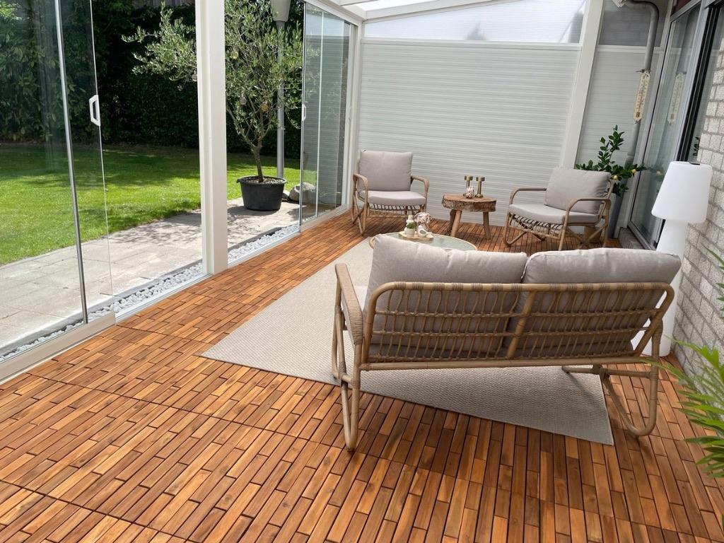 Acaciahout Terrastegels Vlonder NIEUW - Lijkt op Ikea Runnen, Tuin en Terras, Terrasdelen en Vlonders, Nieuw, Hout, Verzenden