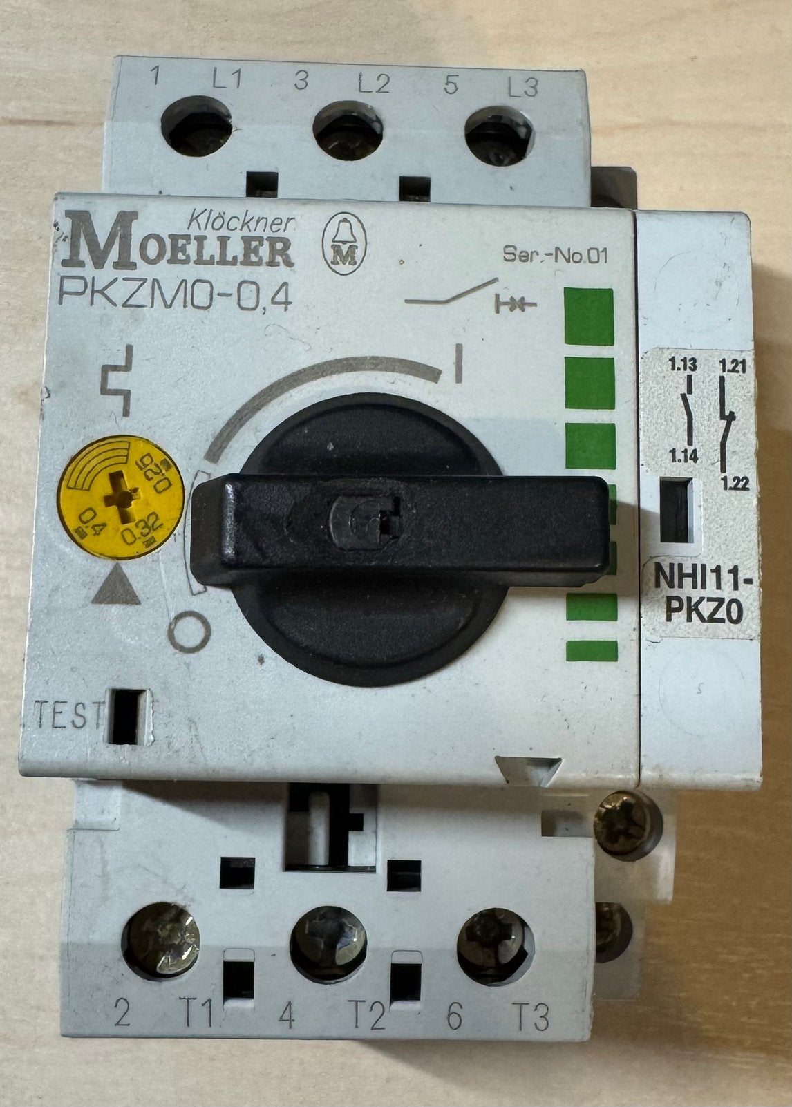 Moeller PKZM0-0,4 motorbeveiligingsschakelaar, Ophalen of Verzenden, Gebruikt