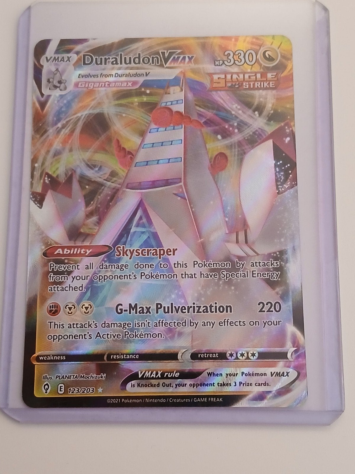 Pokemon kaart Duraludon Vmax, Ophalen of Verzenden, Nieuw, Losse kaart, Foil