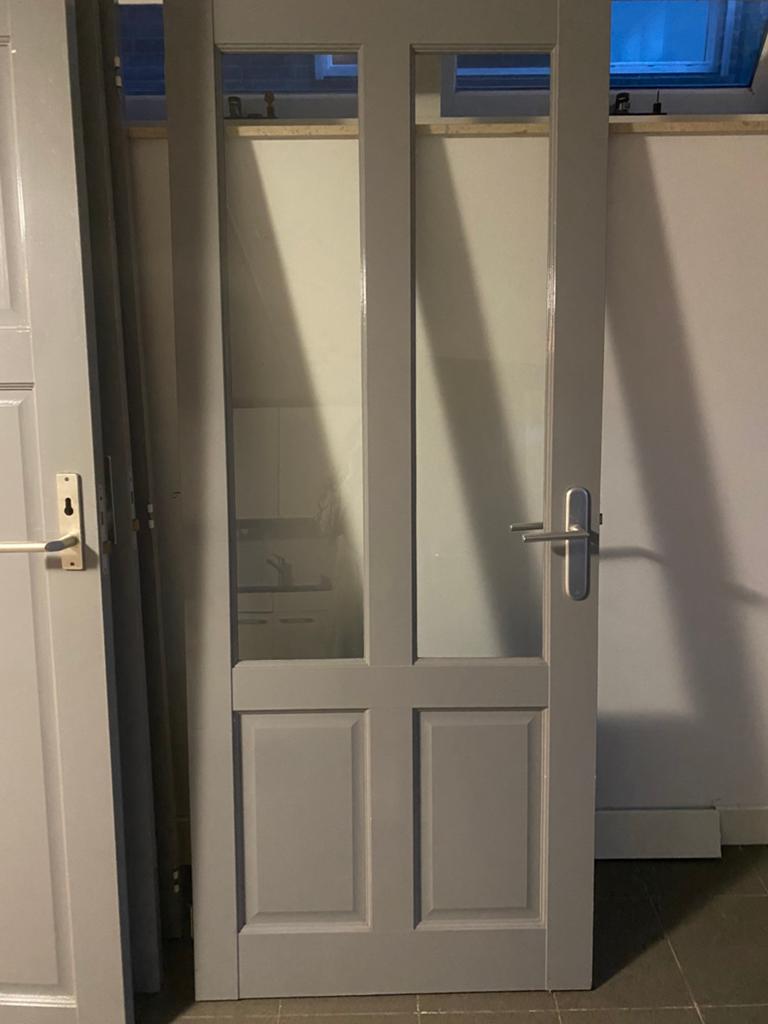 Binnendeur met glas, Doe-het-zelf en Verbouw, Deuren en Horren, Ophalen, Binnendeur, 200 tot 215 cm, Glas