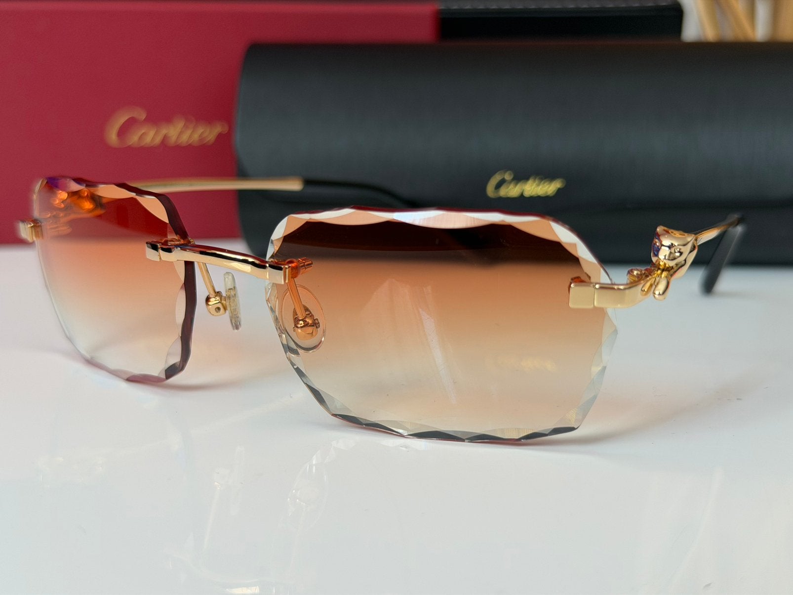 Cartier Panthere, Sieraden, Tassen en Uiterlijk, Zonnebrillen en Brillen | Heren, Overige merken, Zonnebril, Overige kleuren, Nieuw