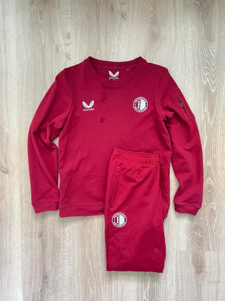 Feyenoord Castore rood travel joggingpak  Maat 158, Gebruikt, Jongen of Meisje, Sport- of Zwemkleding, Ophalen of Verzenden