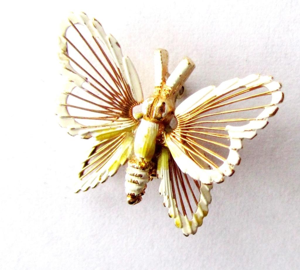 Vintage prachtige MONET vlinder broche verguld, Ophalen, Zo goed als nieuw, Overige kleuren, Overige materialen